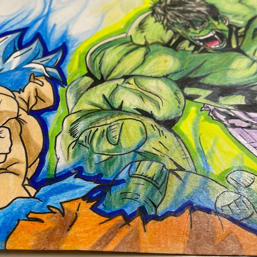 8x11 card stock custom drawing by sketch adames !! Color print!!!